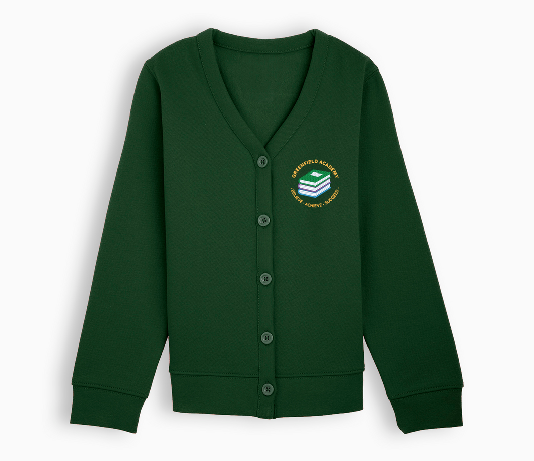 Greenfield Academy Cardigan - Bottle Green