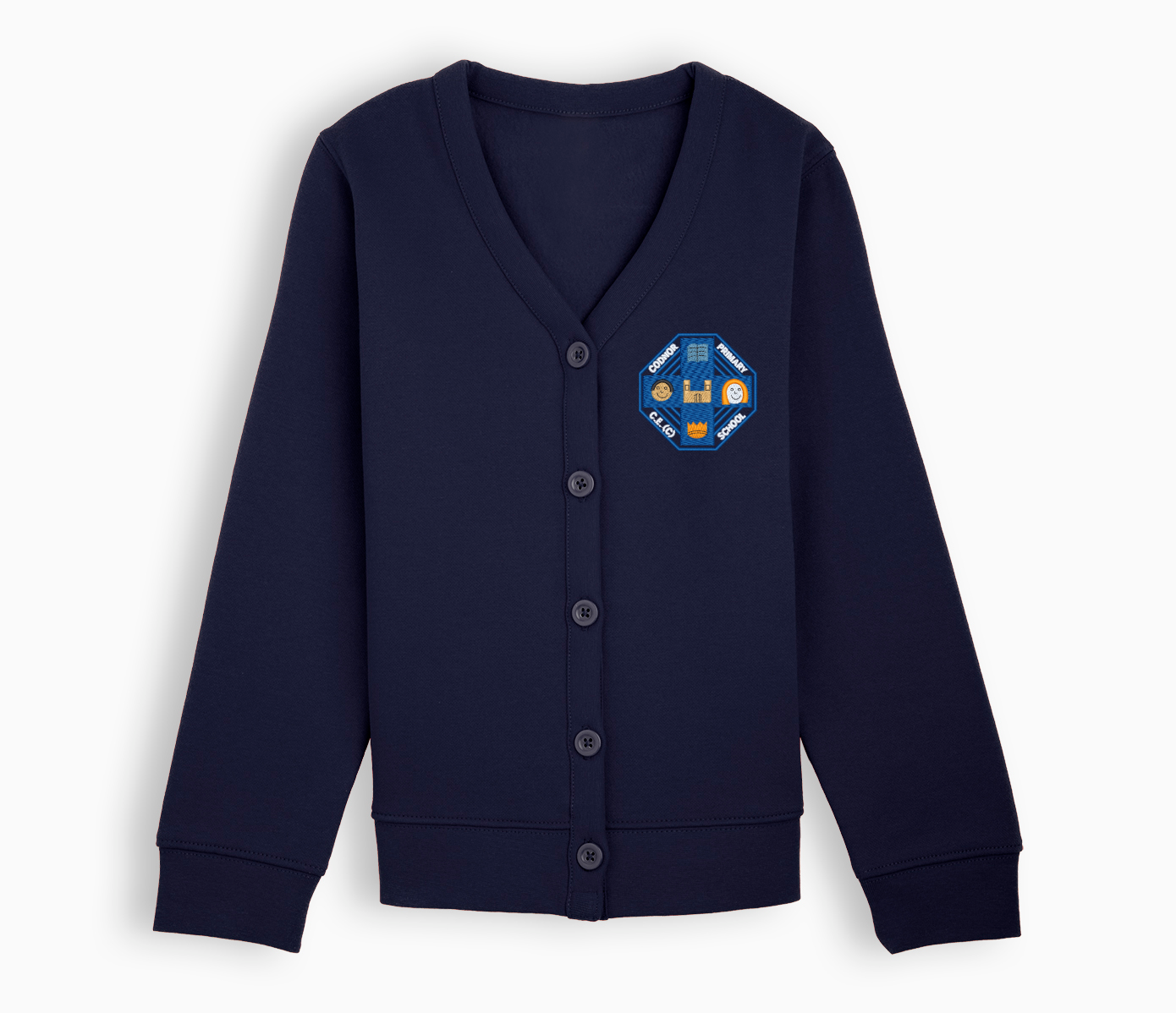 Jersey school cardigan hot sale