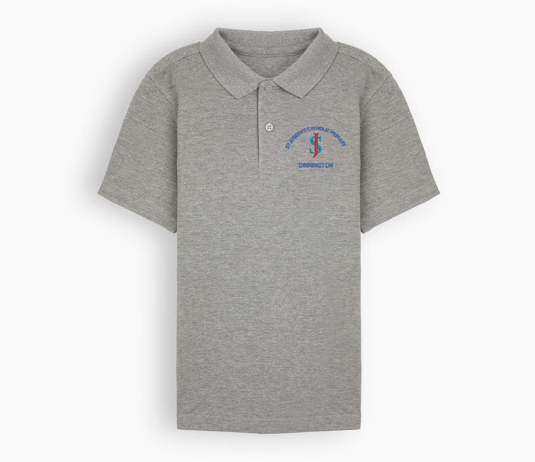 St Joseph's Catholic Primary School FOL Polo Shirt-Heather Grey with School logo