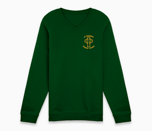 St Columba’s Primary School V-Neck Sweatshirt -Bottle Green