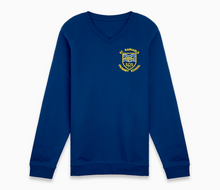 Load image into Gallery viewer, St Raphaels R C School V-Neck Sweatshirt - Royal Blue
