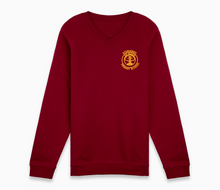 Load image into Gallery viewer, Stornoway Primary School V-Neck Sweatshirt - Dark Maroon
