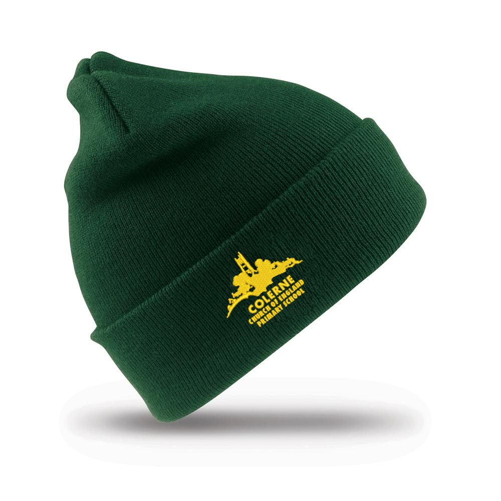 Colerne CE Primary School Ski Hat - Bottle Green