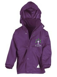 Shocklach Oviatt CE Primary School Waterproof Jacket - Purple