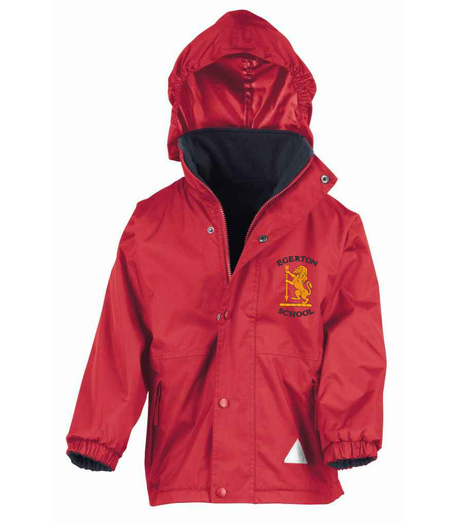Egerton Primary School Waterproof Jacket - Red/Navy
