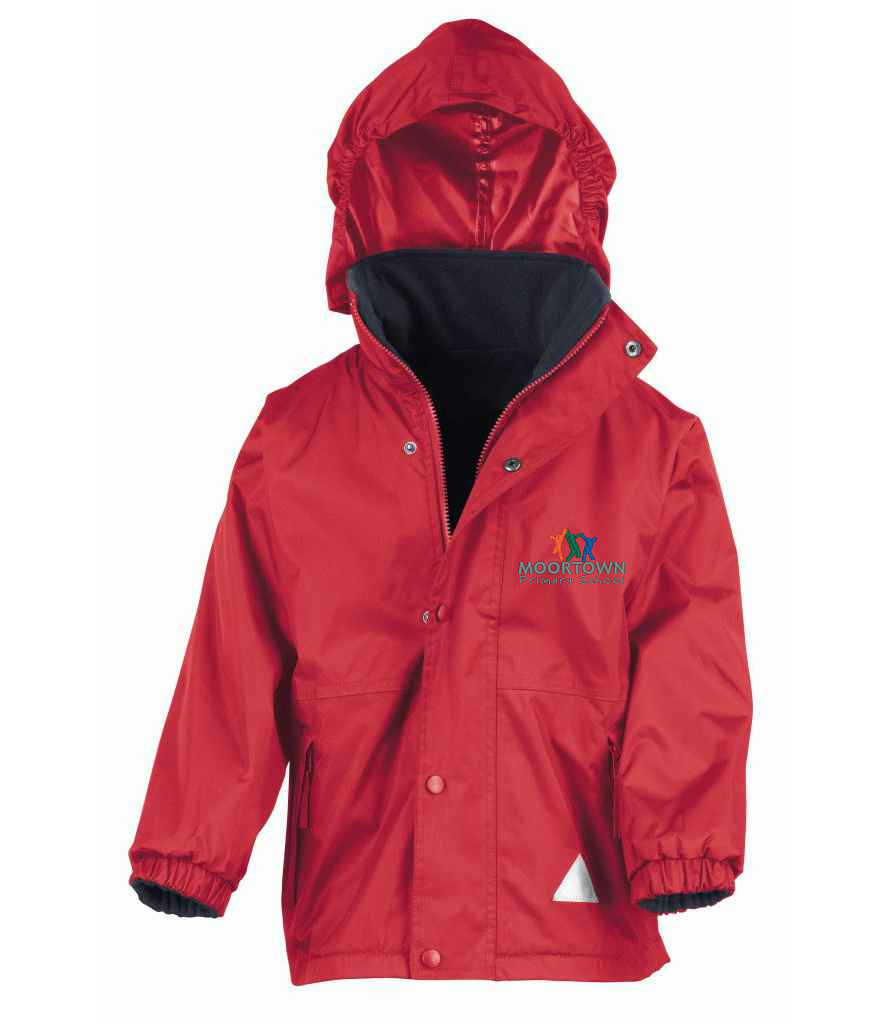 Moortown Primary School Waterproof Jacket - Red/Navy